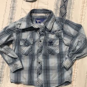 Toddler boys long sleeve western button down.